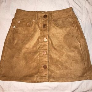No Boundaries Hi rise Button up Brown Skirt 1